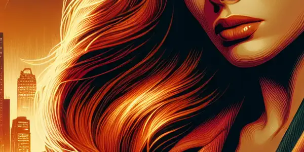 A woman named Natalie stands in a cityscape at dusk, contemplating her mysterious lover amidst cherry blossoms.