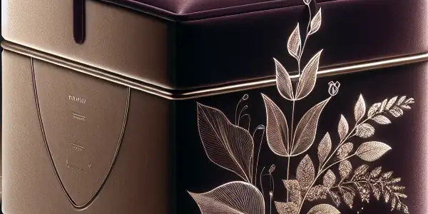 A luxurious velvet box for adult products, elegantly designed with eco-friendly materials and soft ambient lighting.