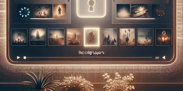 A cozy, dimly lit room featuring a tablet displaying popular Japanese AV films, symbolizing a secure adult subscription service.