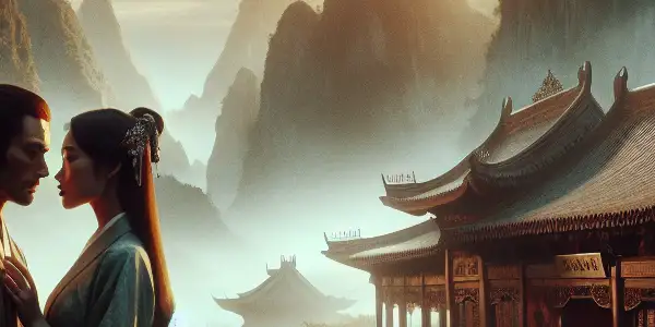 Key revolutionary figures in passionate interaction against a grand historical landscape during the Chinese Revolution.